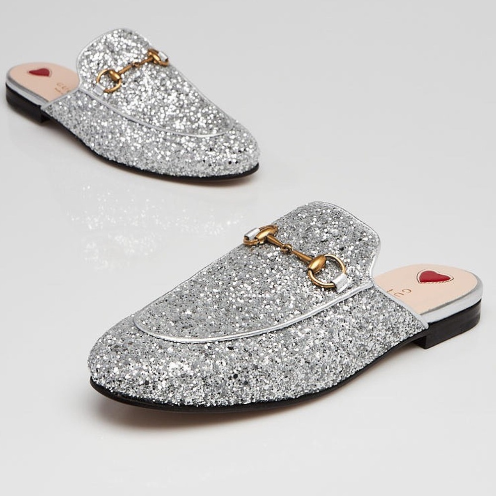 PRINCETOWN SILVER GLITTER SLIDE